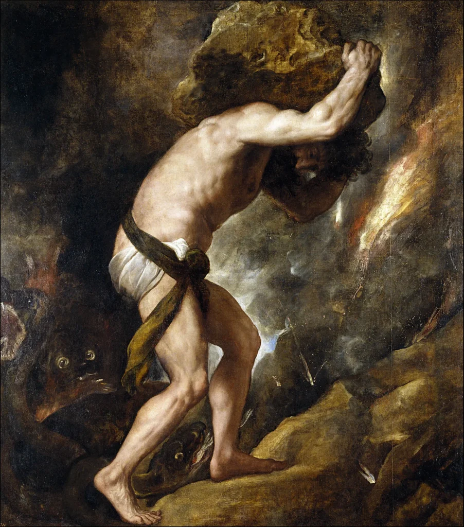 Sisyphus's punishment of carrying a boulder